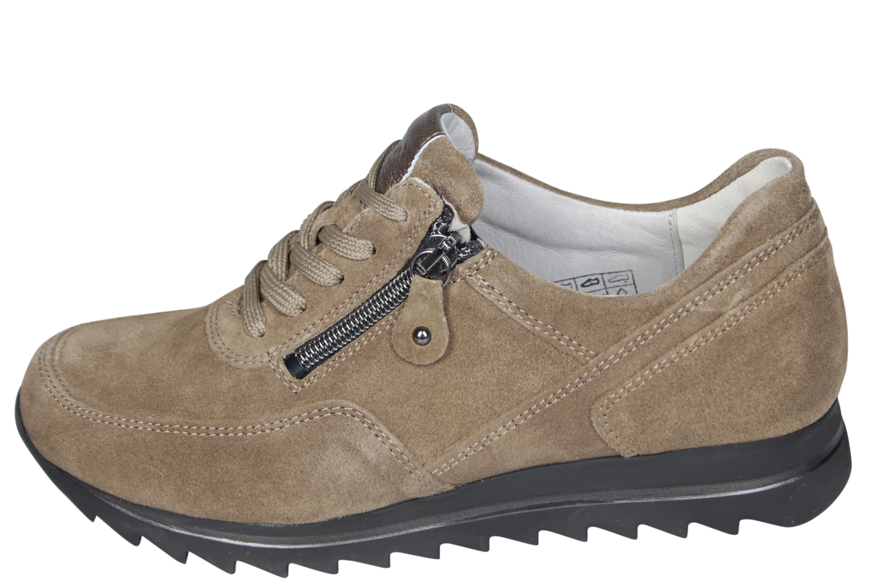 Waldlaufer 923019 Haiba Taupe Sneaker Wijdeman Dames Comfortschoenen